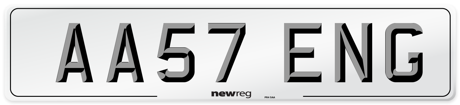 AA57 ENG Number Plate from New Reg